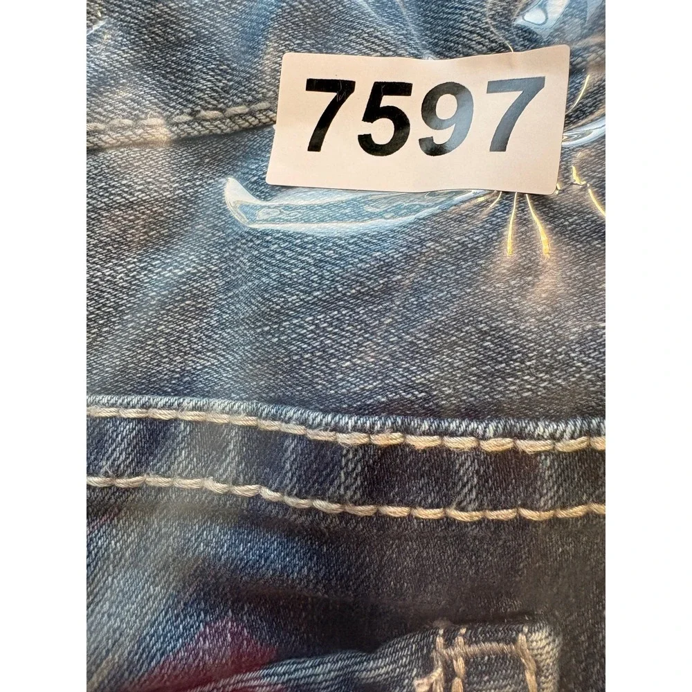 BKE Buckle Tyler Straight Jeans Mens 38L Blue Washed Rugged Workwear Outdoor